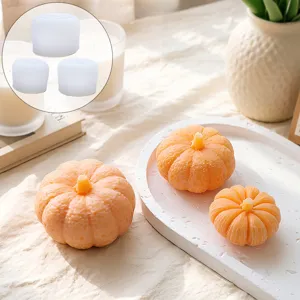 DIY Pumpkin Orange Scented Candle Silicone Mold For Handmade Soap Plaster Halloween Home Decor Kitchen Baking Tool