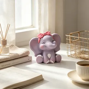 Stampo in Silicone per Elefante Cartone Animato Carino Fai da Te Candela per Aromaterapia Gesso Sapone Ornamento Fatto a Mano Strumento per la Casa Cottura Torta