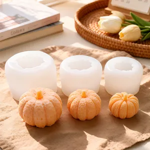 DIY 3D Pumpkin Silicone Mold Set for Handmade Candle Soap Plaster Resin Craft Decor