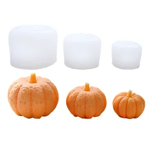 DIY pumpkin silicone molds and candle set, cross-border hot selling handmade craft tools for home decor.