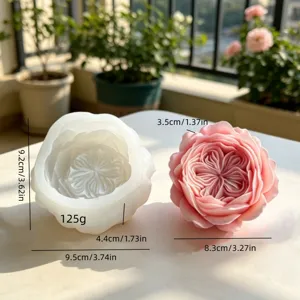 Large Austin rose silicone mold 3D flower candle plaster soap making tool DIY craft supply