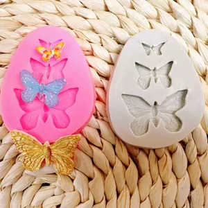 Butterfly silicone mold detail view, perfect for DIY fondant, chocolate, and soap decoration.
