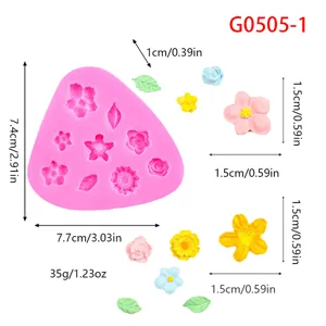 Silicone flower leaf mold mini fondant chocolate baking tool cake decoration DIY