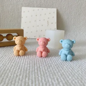 Gestreckter Bär Silikonform süße Cartoon Aromatherapie Kerze Form Gips DIY Handwerk Form