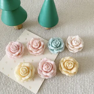Handmade rose scented candles pastel colors aesthetic home decor candle wax melt items