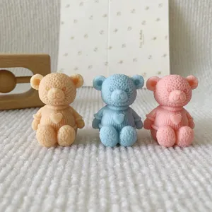 Gestreickter Bär Silikonform, süße Cartoon Kerze und Gipsform für DIY Geschenke.