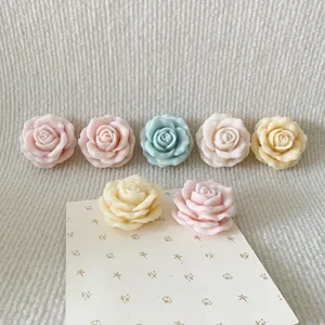 Colorful 3D rose silicone mold for scented candles handmade soap crafts and baking decor