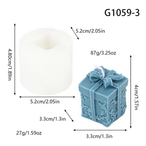 Moule en silicone et bougie parfumée style boîte cadeau vintage pour vos loisirs créatifs.