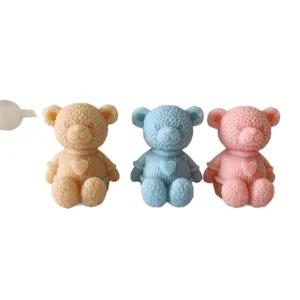 Niedliche gestrickte Teddybär Silikonform für Duftkerzen, Seifen und Gipsbasteleien.
