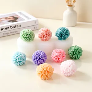 Stampo in Silicone a 3 Fori per Rose e Ortensie per Candele Fai-da-Te Aromaterapia Decorazione per Auto Cioccolato Torta Stampo a Fiore