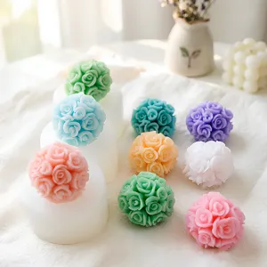 Stampo In Silicone Fiore Rosa Ortensia 3D Candela Profumata Sapone Torta Strumento Cottura