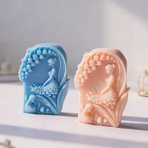 3D Lily of the Valley Fairy Silicone Candle Mold Profile Portrait Aromatherapy Craft