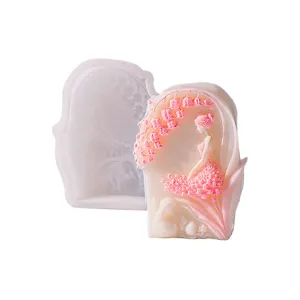 Lily of the Valley Fairy Silicone Mold 3D Girl Aromatherapy Candle Soap Making DIY Tool