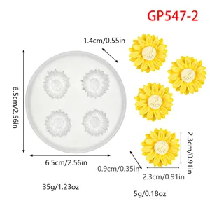 Mini zonnebloem siliconen mal set voor DIY gips kaars aromatherapie decoratie mal.