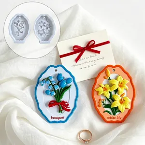 European relief lily of the valley aromatherapy gypsum hanging plaque home car diffuser stone
