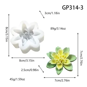 3D dual layer lotus silicone mold for DIY aromatherapy candles, plaster, and epoxy resin crafts.