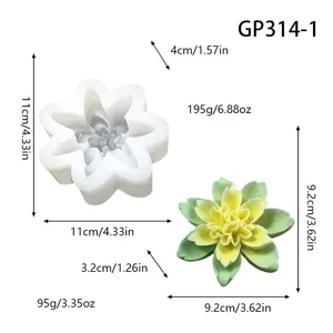 3D double-layer lotus silicone mold DIY aromatic candle plaster epoxy resin decorative tool