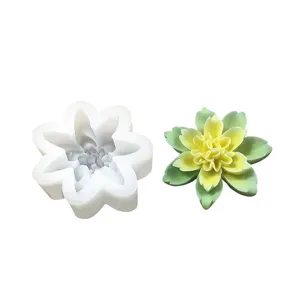 3D Double Layer Lotus Flower Silicone Mold for Aromatherapy Candle Soap Resin DIY Craft