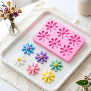 Stampo in silicone a forma di margherita a 6 cavità per cioccolato e decorazione torte.