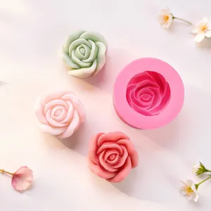 Molde de Silicona de Rosa 3D para Vela Aromática DIY Jabón Hecho a Mano Fondant Chocolate