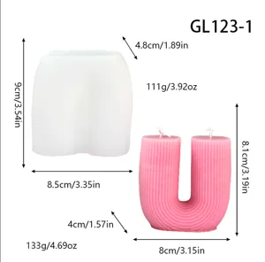 Silicone mold for DIY aromatic candles and plaster crafts with detailed dimensions and weight.