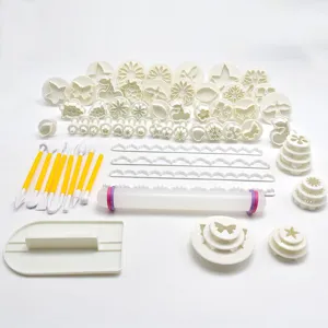 68tlg fondant kuchen keksausstecher set plastik backformen und dekorationswerkzeug kit