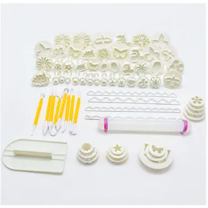 68 Stücke Fondant Kuchen Dekorieren Werkzeuge Backset Kunststoff Plätzchen Prägeform
