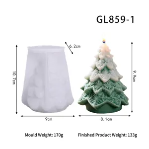 Moule en silicone pour bougie de sapin de noël, 3D feuille de rose résine pour décoration.