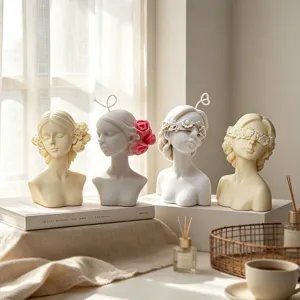 Abstract female bust scented candle set elegant home decor aesthetic statue ornament
