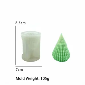 Moule en silicone pour bougie sapin de noel, design feuille europeenne, outil artisanal detaille.