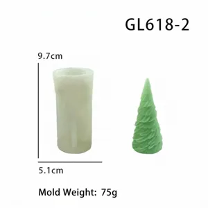 Moule à bougie en silicone sapin de Noël 9.7cm DIY fait main outil pour cire parfumée.