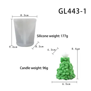 Schema des specifications de taille et de poids pour le moule a bougie en silicone.