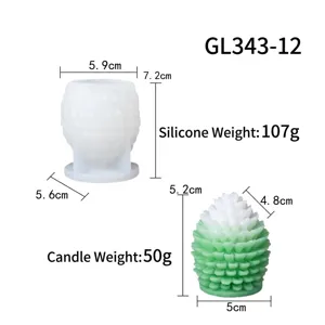 Moule à bougie en silicone forme pomme de pin DIY artisanat cire outil tableau des tailles