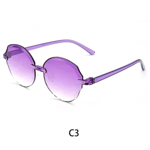Occhiali da sole per bambini sfumati senza montatura stile caramella protezione UV