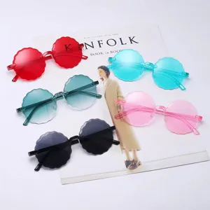 Kinder Süß Blume Sonnenbrille Bonbonfarbe Randlos Vieleck Wellenrand Brillengläser Für Kinder Kleinkinder Jungen Mädchen Party