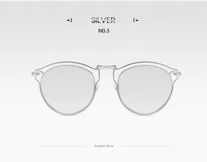 Lunettes de soleil polarisées en métal argenté, superbes détails de design de mode.