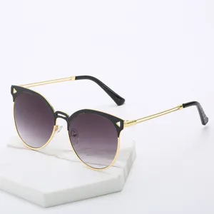 Modische Metallsonnenbrille mit Farbverlauf, UV-Schutz Sonnenbrille für Damen und Herren