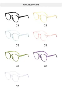 Bunte runderahmte Blaulichtfilter Brille in verschiedenen Farben für den täglichen Gebrauch.