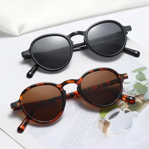 Modische Runde Sonnenbrille Für Damen Herren Retro Bonbonfarben PC Rahmen AC Gläser UV400 Schutz Vollrand Brille Outdoor Urlaub Mode