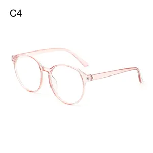 Transparente rosa runde Blaulichtfilter Brille Retro Vollrand optische Brille fur Damen