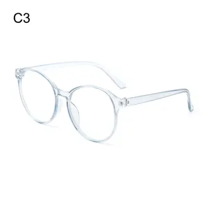 Transparente runde Blaulichtfilter Brille, klare Kunststoff Brillenfassung für Damen und Herren.