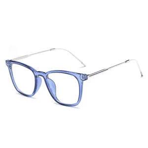 Stylish blue transparent frame optical glasses for men and women clear fashion eyewear
