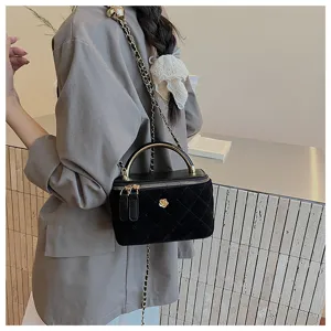 Mujer vintage acolchada cadena bolso de hombro estilo de lujo elegante bolso nuevo