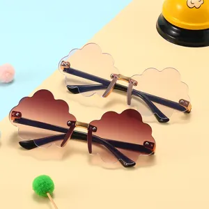 Fashion Kids Cloud Shape Rimless Sunglasses UV400 Cute Children Gradient Lens Outdoor Eyewear Boys Girls Sunglasses