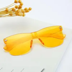 Randlose Einteilige Stern Sonnenbrille Bonbonfarbe Party Brille Punk Street Trendy Brillen Für Geburtstag Tanz Festivals Prom Unisex