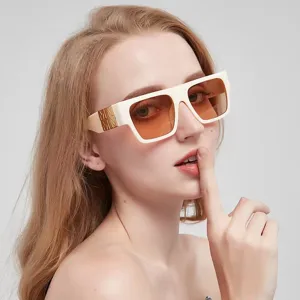 Oversize Quadratische Sonnenbrille Für Damen Herren PC Rahmen AC Linse UV400 Schutz Metall Buchstaben Dekor Mode Brille 5406