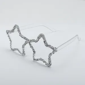 Strass Stern klare Rahmen Party Brille, glitzernde Mode Abschlussball dekorative Accessoires.