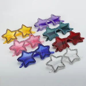 Bunte Stern Strass Sonnenbrille für Party Mode glänzende dekorative Brillen Accessoires