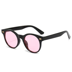 Modische Retro Runde Sonnenbrille Für Damen Herren UV400 Sonnenschutz Bonbonfarben PC Rahmen Outdoor Strand Urlaub Brille