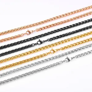 Stainless Steel DIY Chain Necklace Jewelry Findings Unisex Vacuum Electroplated Dragon Bone Flower Basket Chain Link